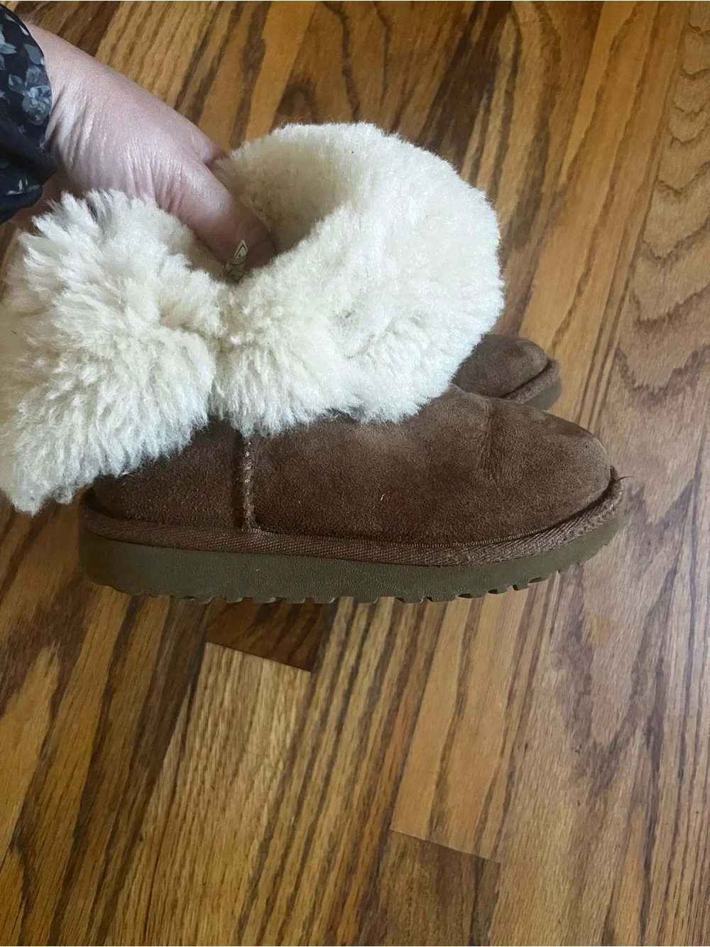 UGG Australia Classic Mini Fluff Brown Boots Girls
